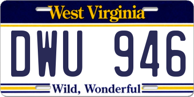 WV license plate DWU946