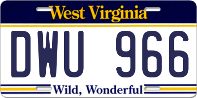 WV license plate DWU966