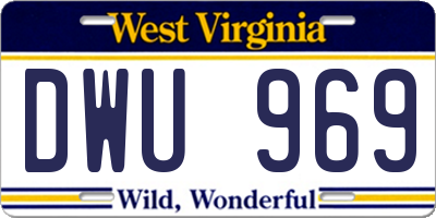 WV license plate DWU969