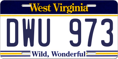 WV license plate DWU973