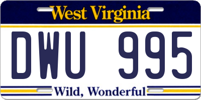 WV license plate DWU995