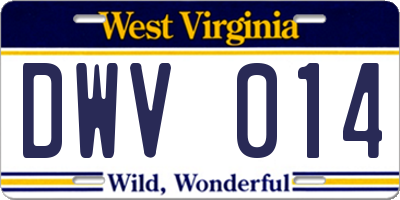 WV license plate DWV014