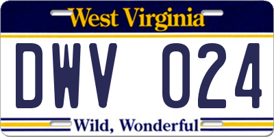 WV license plate DWV024