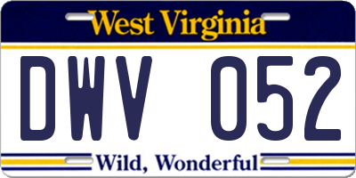 WV license plate DWV052