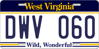 WV license plate DWV060