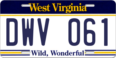 WV license plate DWV061