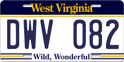 WV license plate DWV082
