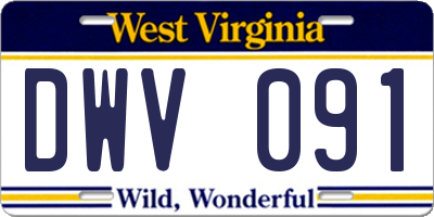 WV license plate DWV091