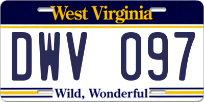 WV license plate DWV097