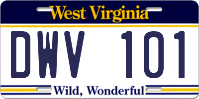 WV license plate DWV101