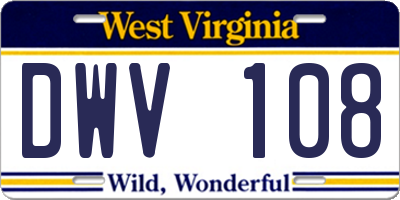 WV license plate DWV108