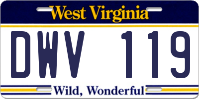 WV license plate DWV119