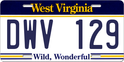 WV license plate DWV129