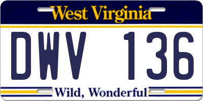 WV license plate DWV136