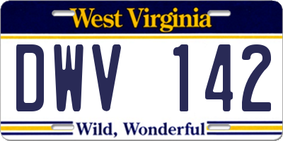 WV license plate DWV142