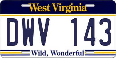 WV license plate DWV143