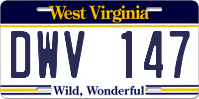 WV license plate DWV147