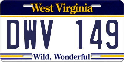 WV license plate DWV149