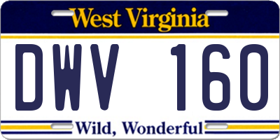 WV license plate DWV160