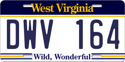 WV license plate DWV164