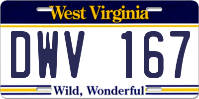 WV license plate DWV167