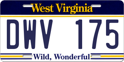 WV license plate DWV175