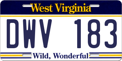WV license plate DWV183