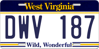 WV license plate DWV187