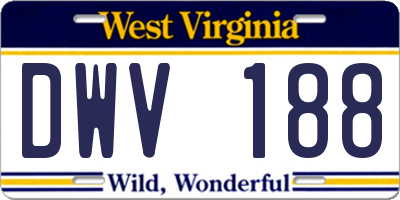WV license plate DWV188