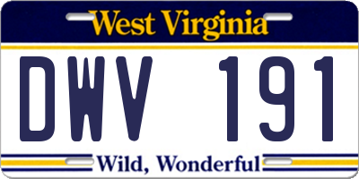 WV license plate DWV191