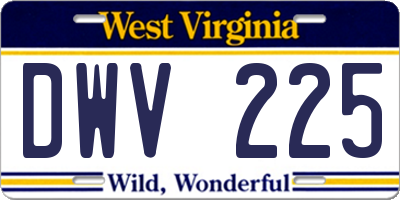 WV license plate DWV225