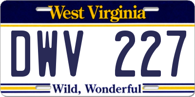 WV license plate DWV227