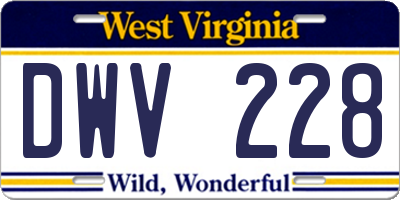 WV license plate DWV228