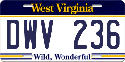 WV license plate DWV236
