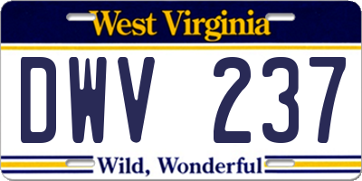 WV license plate DWV237