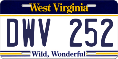 WV license plate DWV252