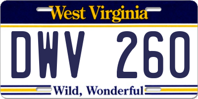 WV license plate DWV260
