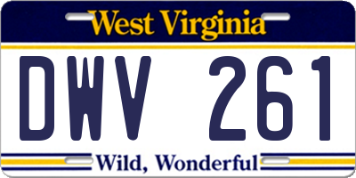 WV license plate DWV261