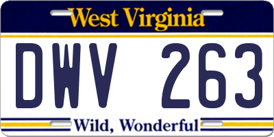 WV license plate DWV263