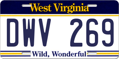 WV license plate DWV269