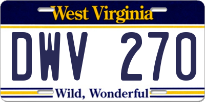 WV license plate DWV270