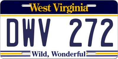 WV license plate DWV272
