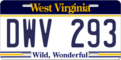 WV license plate DWV293