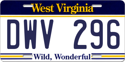 WV license plate DWV296
