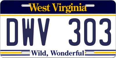 WV license plate DWV303