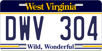 WV license plate DWV304