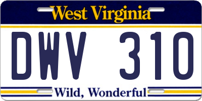 WV license plate DWV310