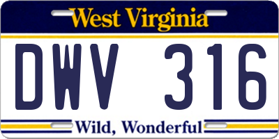 WV license plate DWV316