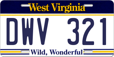 WV license plate DWV321