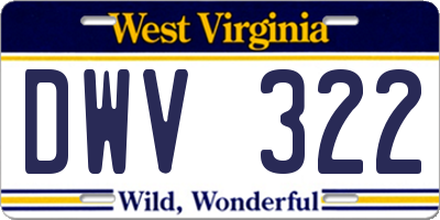 WV license plate DWV322